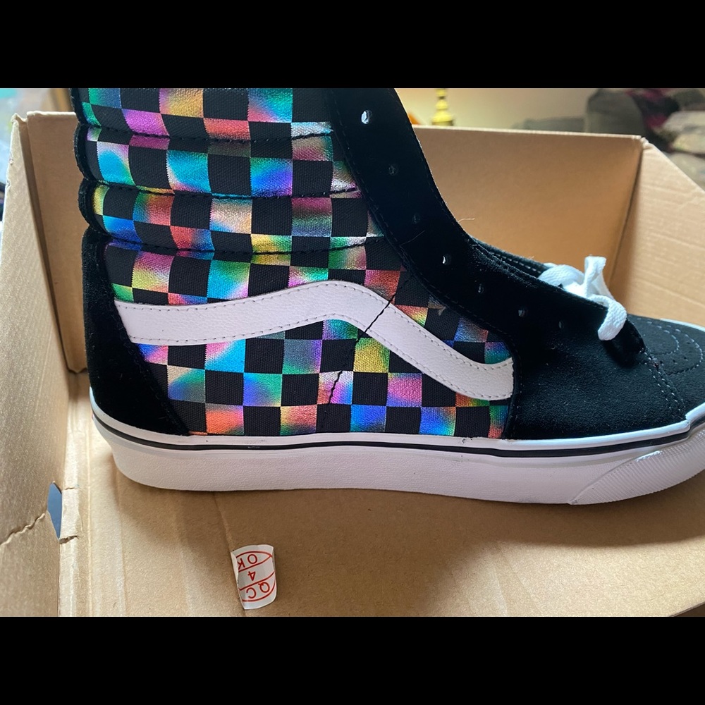 Vans SK8- Hi trainers in iridescent check